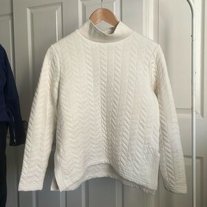 St. John’s Bay Petite Small Ivory Cotton Sweatshirt